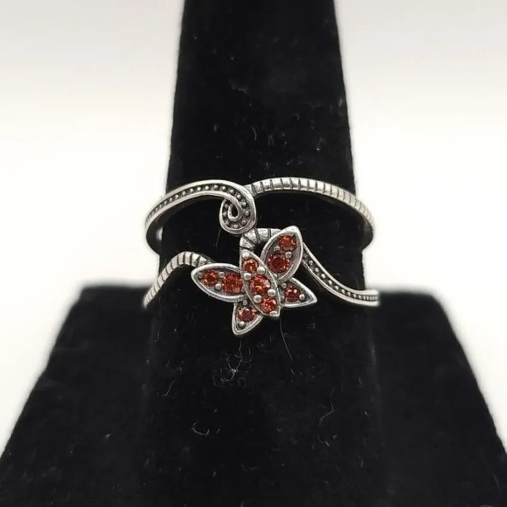 Vintage-Style Scarlet Butterfly‎ Ring Size 6, adjustable (NWOT)